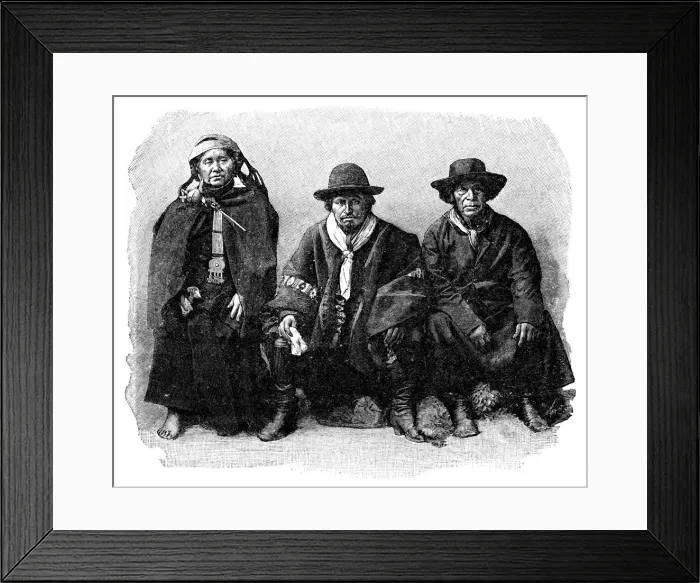 Framed Print : A group of Araucanians, Chile / Argentina, 1895 Framed Print : A group of Araucanians, Chile / Argentina, 1895