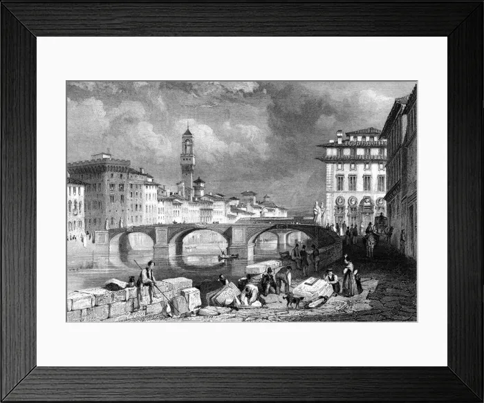 Framed Print : The Ponte Santa Trinita, Florence, Italy, 19th century. Artist: J Redaway Framed Print : The Ponte Santa Trinita, Florence, Italy, 19th century. Artist: J Redaway