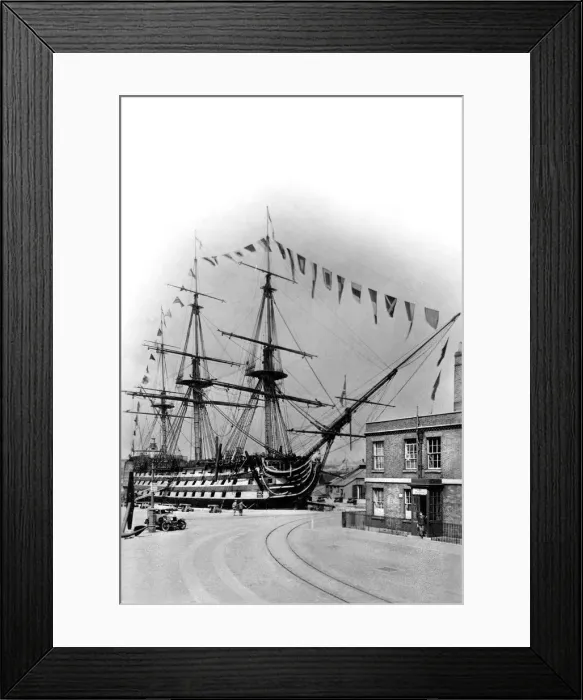 Framed Print : HMS Victory, Portsmouth, Hampshire, early 20th century. Artist: Wright & Logan Framed Print : HMS Victory, Portsmouth, Hampshire, early 20th century. Artist: Wright & Logan