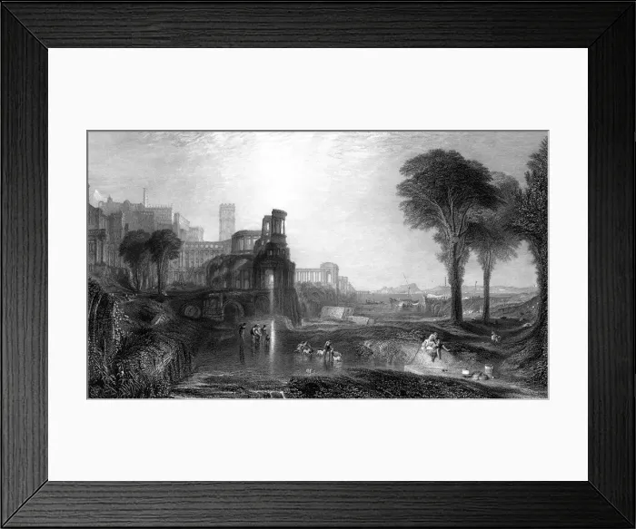 Framed Print : Caligulas Palace and Bridge, 19th century. Artist: E Goodall Framed Print : Caligulas Palace and Bridge, 19th century. Artist: E Goodall