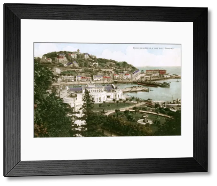 Framed Print : Princess Gardens and Vane Hill, Torquay, Devon, early 20th century. Artist: Ern Bishop Framed Print : Princess Gardens and Vane Hill, Torquay, Devon, early 20th century. Artist: Ern Bishop