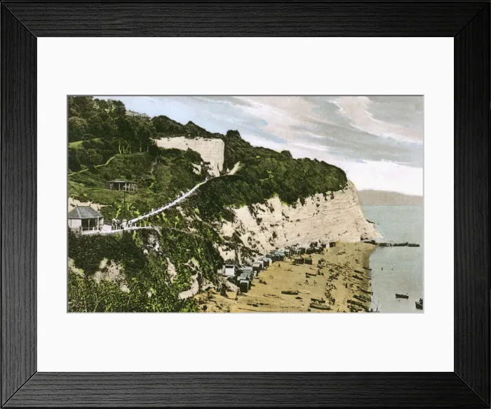Framed Print : Beer Beach, Devon, early 20th century Framed Print : Beer Beach, Devon, early 20th century