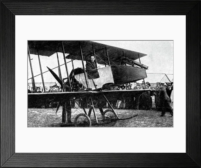 Framed Print : British aeroplane with quick-fire gun, First World War, 1914 Framed Print : British aeroplane with quick-fire gun, First World War, 1914