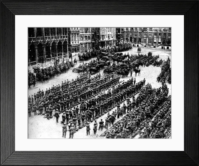 Framed Print : The German army in Brussels, First World War, 1914 Framed Print : The German army in Brussels, First World War, 1914