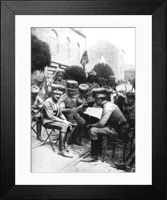 Framed Print : Officers in the Hussars, Chaussee de Louvain, Brussels, First World War, 1914 Framed Print : Officers in the Hussars, Chaussee de Louvain, Brussels, First World War, 1914