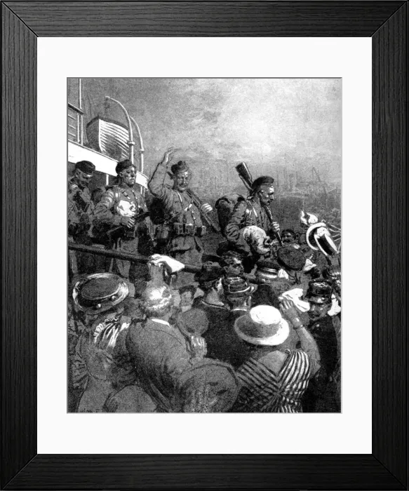 Framed Print : Scottish Highlanders of the British Expeditionary Force at Boulogne, France, First World War, 1914
