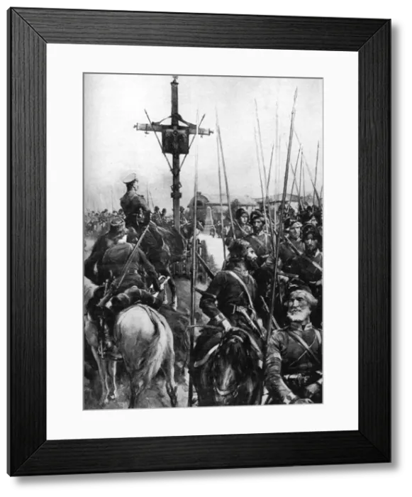 Framed Print : British troops passing through a Galician village, Spain, First World War, 1914 Framed Print : British troops passing through a Galician village, Spain, First World War, 1914