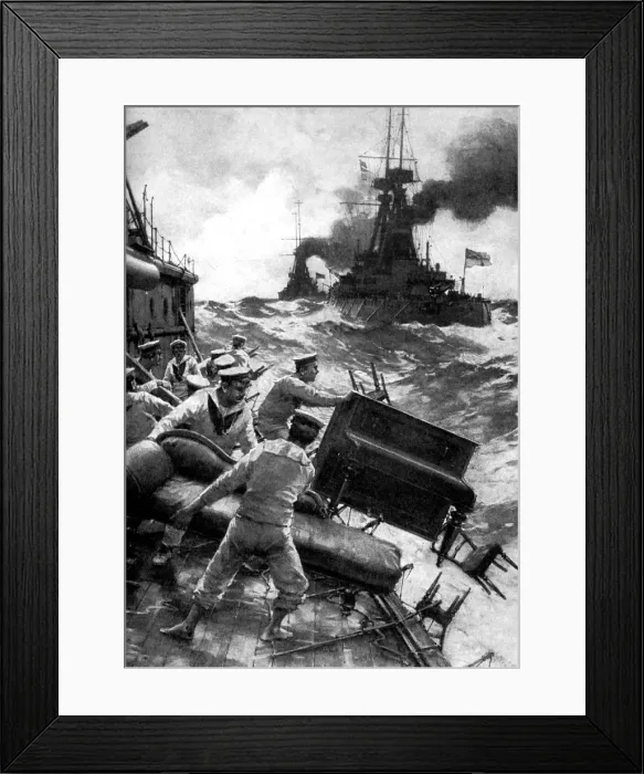 Framed Print : British sailors throwing overboard luxuries, North Sea, First World War, 1914 Framed Print : British sailors throwing overboard luxuries, North Sea, First World War, 1914
