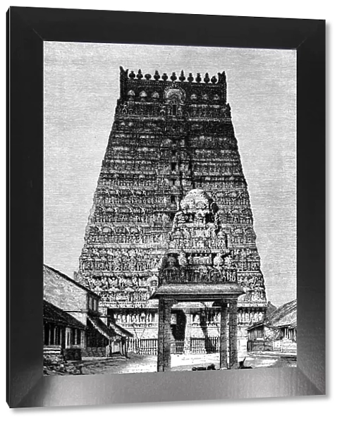 The chief gopura of the temple at Kumbakonam, India, 1895