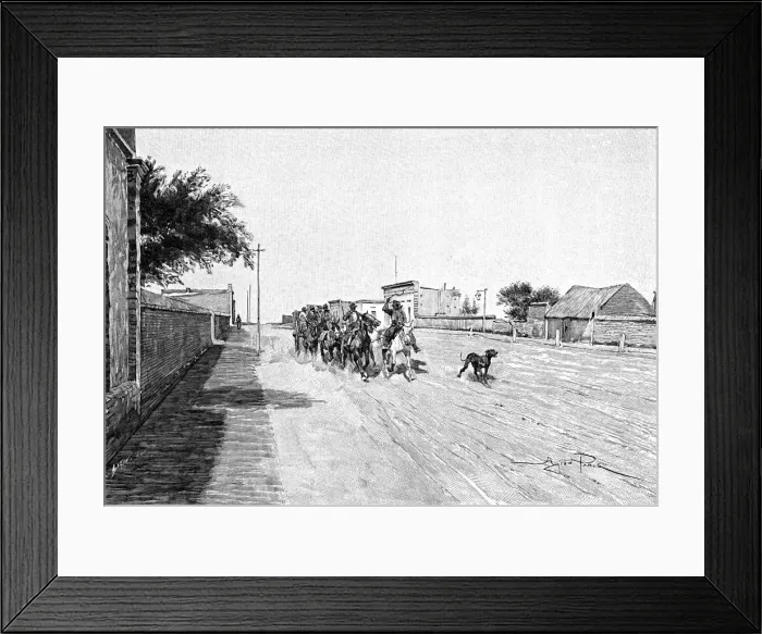 Framed Print : A street in General Acha, Argentina, 1895. Artist: Alfred Paris Framed Print : A street in General Acha, Argentina, 1895. Artist: Alfred Paris