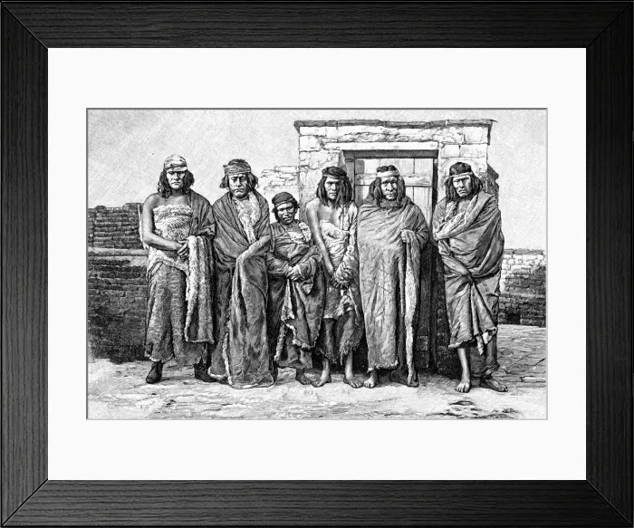 Framed Print : A group of Patagonians, Argentina, 1895 Framed Print : A group of Patagonians, Argentina, 1895