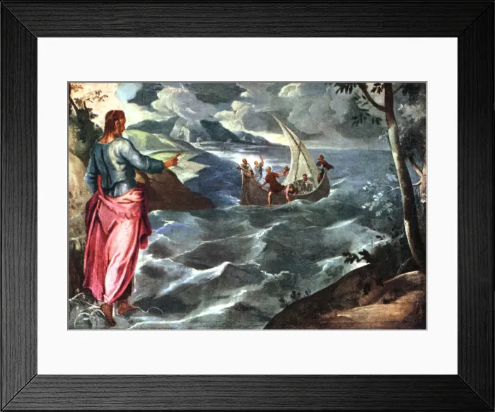 Framed Print : Christ at the Sea of Galilee, c1575-1580, (1925). Artist: Jacopo Tintoretto Framed Print : Christ at the Sea of Galilee, c1575-1580, (1925). Artist: Jacopo Tintoretto