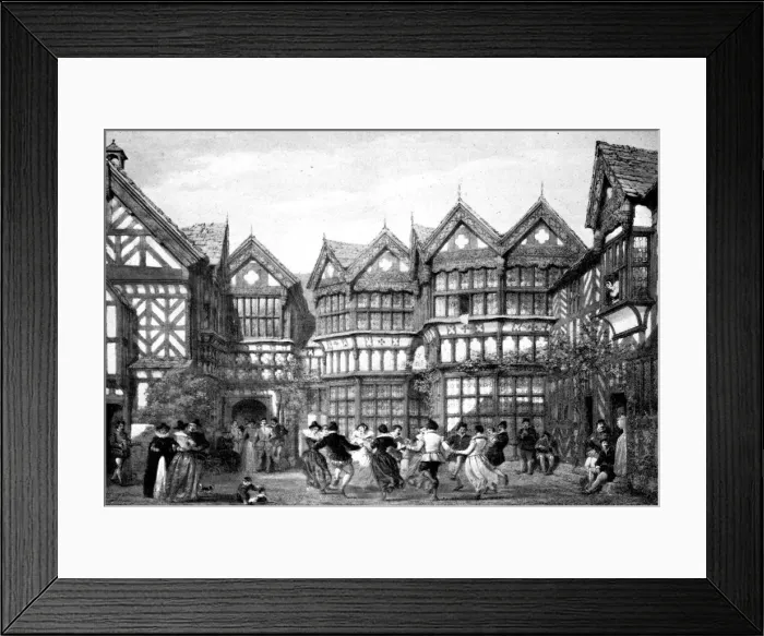 Framed Print : 16th Century timberwork at Little Moreton, 1925. Artist: Joseph Nash