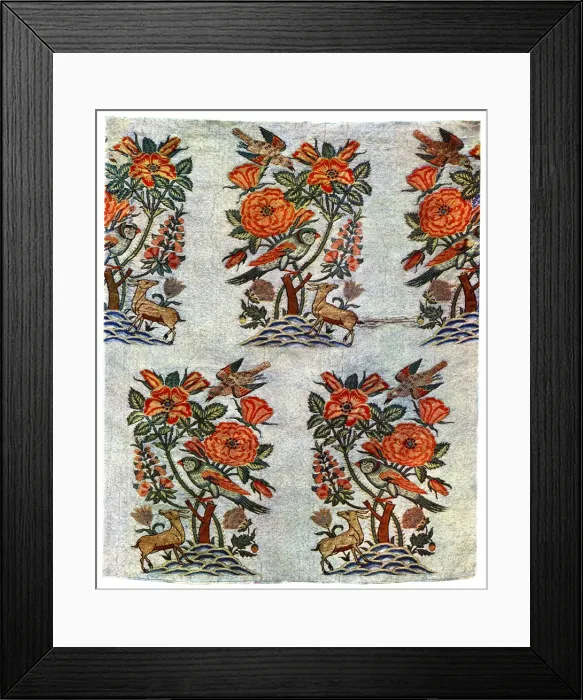 Framed Print : Gold and silver brocade from Isfahan, Iran, early 17th century, (1931) Framed Print : Gold and silver brocade from Isfahan, Iran, early 17th century, (1931)