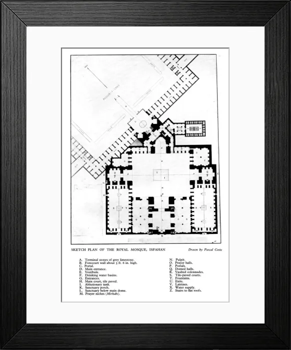 Framed Print : Sketch plan of the Royal Mosque, Isfahan, 1931. Artist: Pascal Coste Framed Print : Sketch plan of the Royal Mosque, Isfahan, 1931. Artist: Pascal Coste
