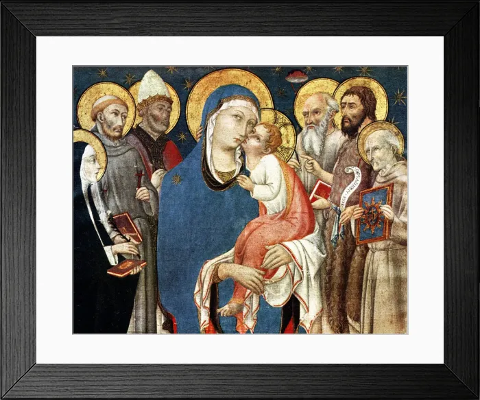 Framed Print : The Madonna and Child with Saints, mid 15th century, (1931). Artist: Sano di Pietro Framed Print : The Madonna and Child with Saints, mid 15th century, (1931). Artist: Sano di Pietro