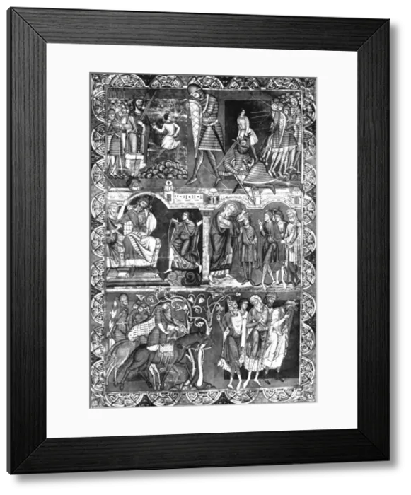 Framed Print : Leaf from a Bible. Winchester, c1160-1170, (1930) Framed Print : Leaf from a Bible. Winchester, c1160-1170, (1930)