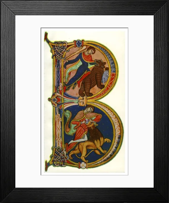 Framed Print : Initial B, Bible, Winchester, c1160-1170, (1930) Framed Print : Initial B, Bible, Winchester, c1160-1170, (1930)