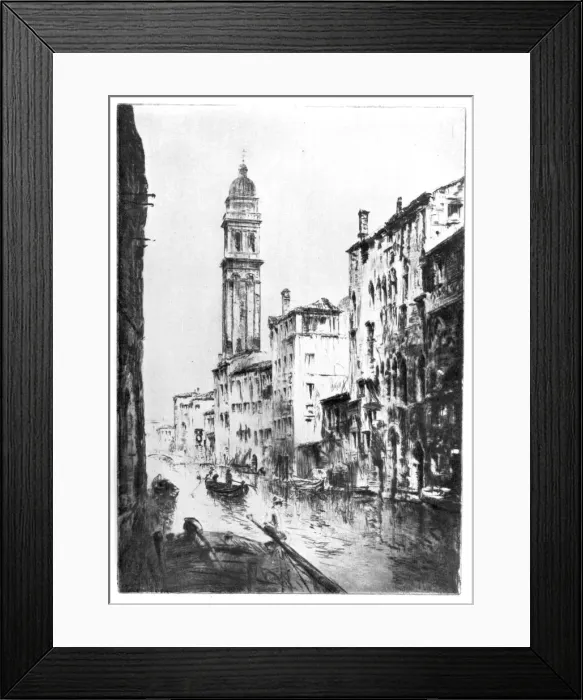 Framed Print : Greek Canal, Venice, 1930. Artist: JF Barry Pittar Framed Print : Greek Canal, Venice, 1930. Artist: JF Barry Pittar