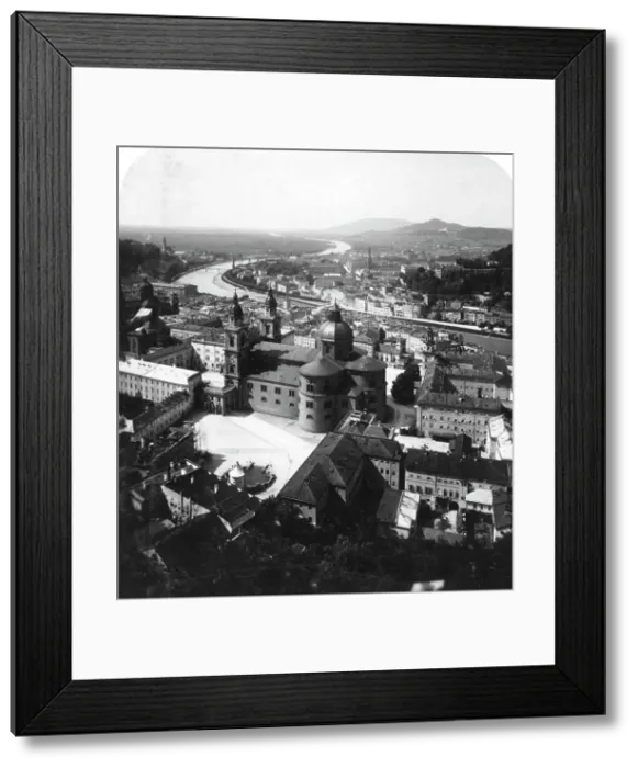 Framed Print : View of Salzburg from the Hohensalzburg Fortress, Salzburg, Austria, c1900. Artist: Wurthle & Sons Framed Print : View of Salzburg from the Hohensalzburg Fortress, Salzburg, Austria, c1900. Artist: Wurthle & Sons