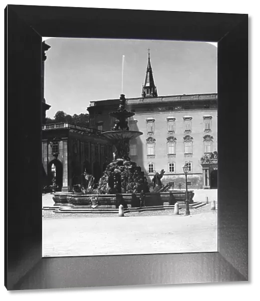 Court fountain and residence, Salzburg, Austria, c1900s. Artist: Wurthle & Sons