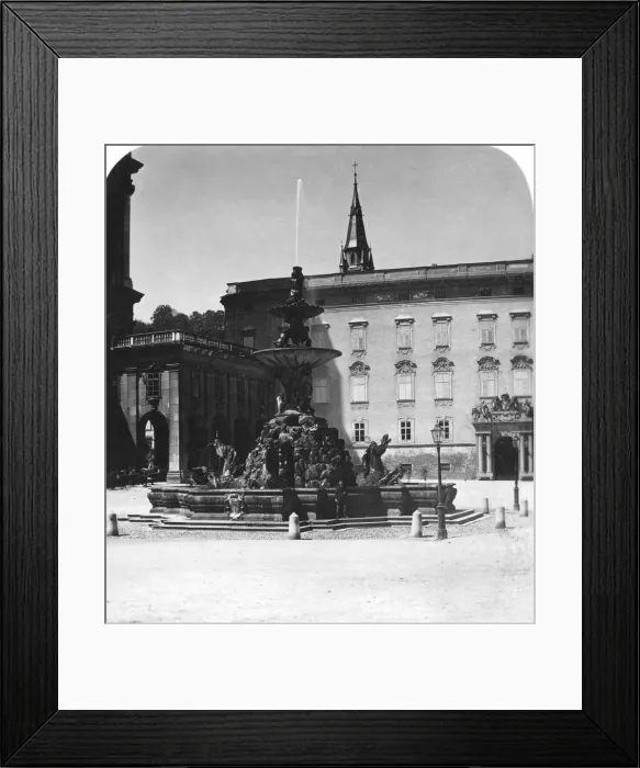 Framed Print : Court fountain and residence, Salzburg, Austria, c1900s. Artist: Wurthle & Sons Framed Print : Court fountain and residence, Salzburg, Austria, c1900s. Artist: Wurthle & Sons