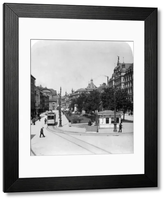 Framed Print : Promenadeplatz in Munich, Germany, c1900s. Artist: Wurthle & Sons Framed Print : Promenadeplatz in Munich, Germany, c1900s. Artist: Wurthle & Sons