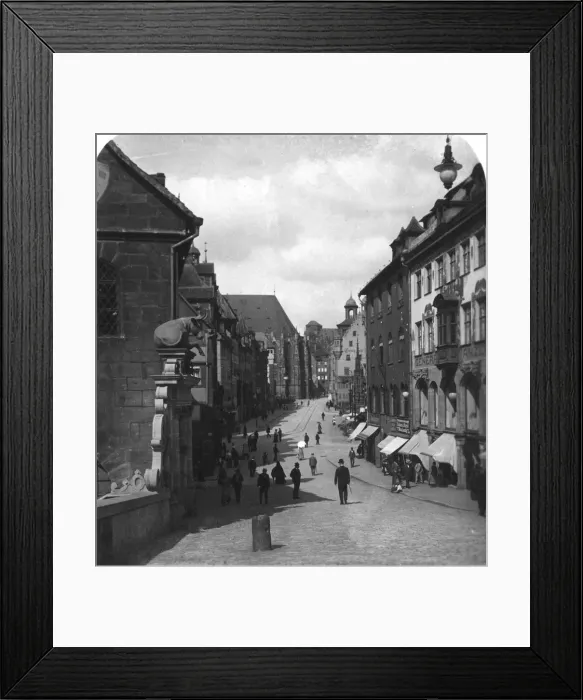 Framed Print : The Fleischbrucke (Meat Bridge), Nuremberg, Germany, c1900s. Artist: Wurthle & Sons