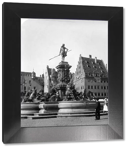 The Neptune Fountain, Nuremberg, Germany, c1900s. Artist: Wurthle & Sons