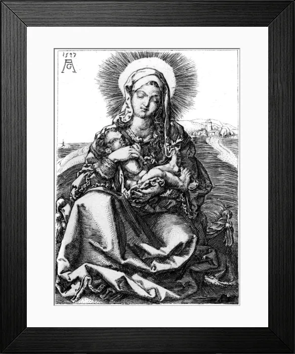 Framed Print : The Virgin, 1527 (1849). Artist: Heinrich Aldegrever Framed Print : The Virgin, 1527 (1849). Artist: Heinrich Aldegrever