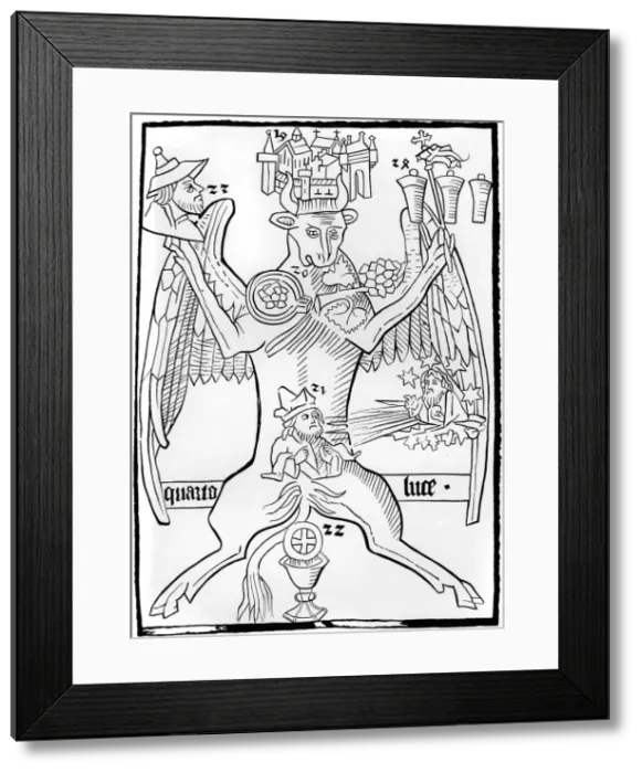 Framed Print : Luke, from Ars Memorandi, c1470 (1849). Artist: A Bisson Framed Print : Luke, from Ars Memorandi, c1470 (1849). Artist: A Bisson