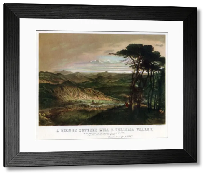 Framed Print : Sutters Mill and Culloma Valley, California, USA, 19th century (1937). Artist: J Little Framed Print : Sutters Mill and Culloma Valley, California, USA, 19th century (1937). Artist: J Little