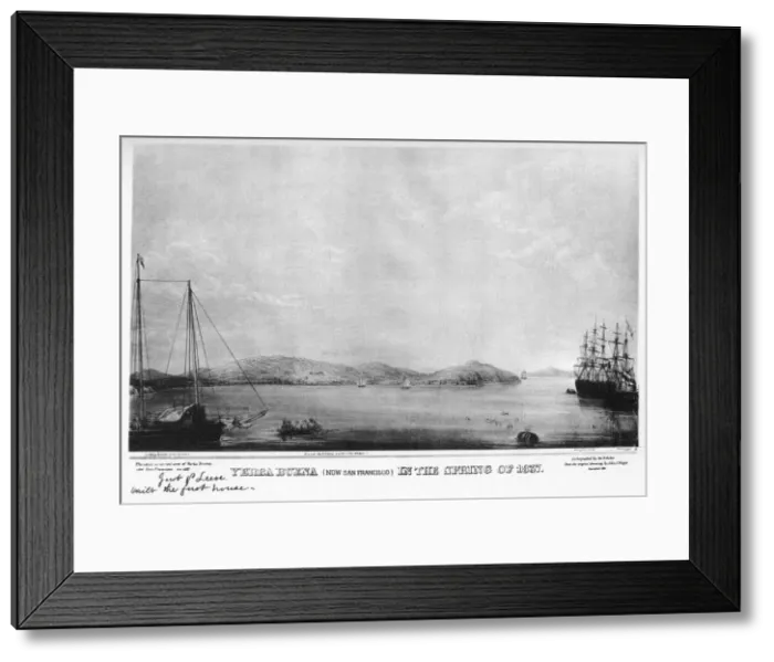 Framed Print : Yerba Buena (now San Francisco), California, 1837 (1937). Artist: Graham Baker Framed Print : Yerba Buena (now San Francisco), California, 1837 (1937). Artist: Graham Baker