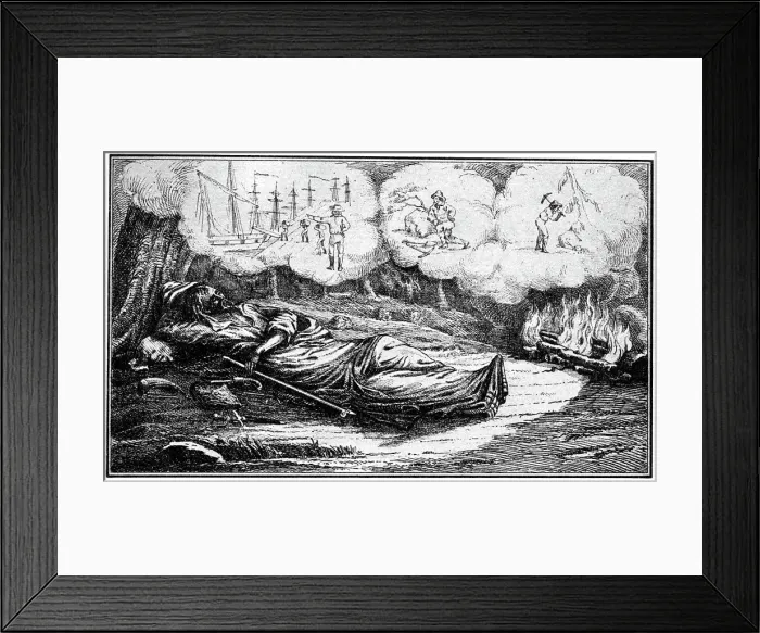 Framed Print : The dream of a prospecting miner, 19th century (1937). Artist: Britton & Rey Framed Print : The dream of a prospecting miner, 19th century (1937). Artist: Britton & Rey