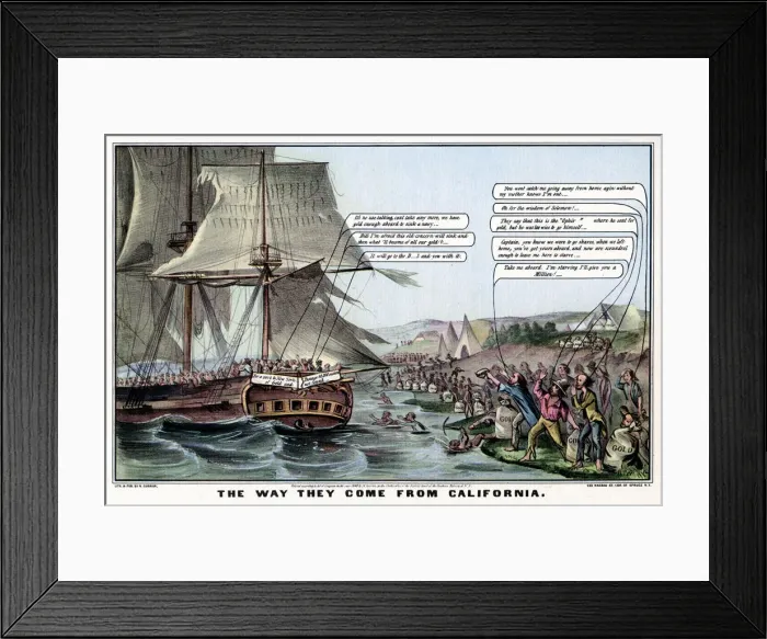 Framed Print : The Way They Come From California, 1849 (1937). Artist: Nathaniel Currier Framed Print : The Way They Come From California, 1849 (1937). Artist: Nathaniel Currier
