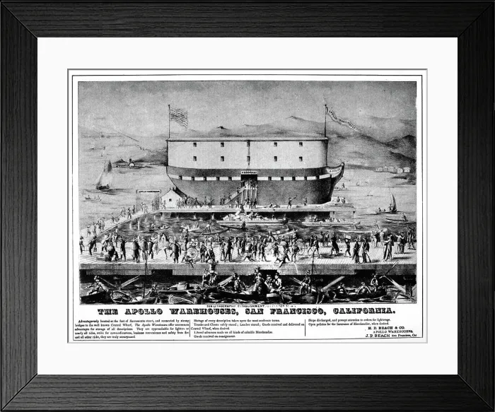 Framed Print : The Apollo warehouses, San Francisco, California, 19th century (1937) Framed Print : The Apollo warehouses, San Francisco, California, 19th century (1937)