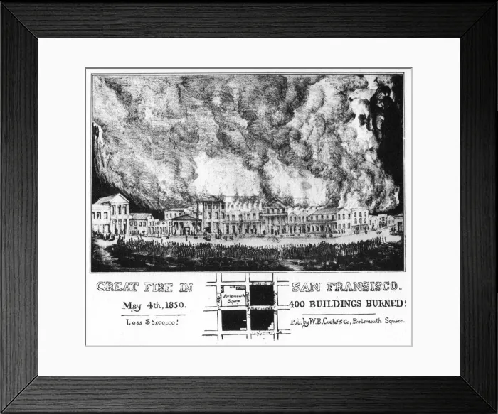 Framed Print : The great fire in San Francisco, California, 1850 (1937) Framed Print : The great fire in San Francisco, California, 1850 (1937)