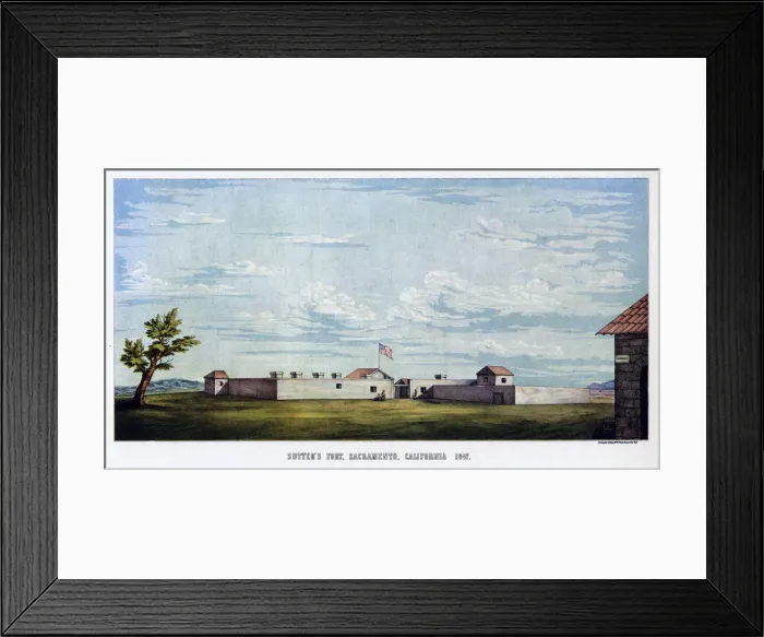 Framed Print : Sutters Fort, Sacramento, California, 1847 (1937). Artist: Snyder Framed Print : Sutters Fort, Sacramento, California, 1847 (1937). Artist: Snyder