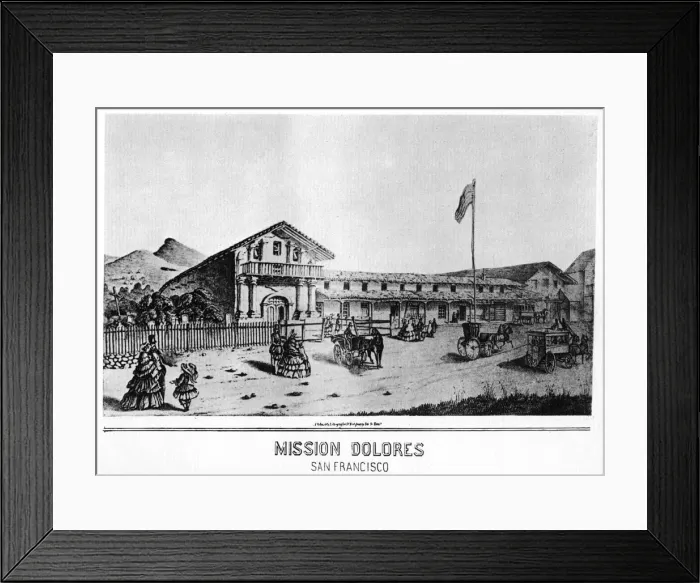 Framed Print : Mission Dolores, San Francisco, California, 19th century (1937) Framed Print : Mission Dolores, San Francisco, California, 19th century (1937)