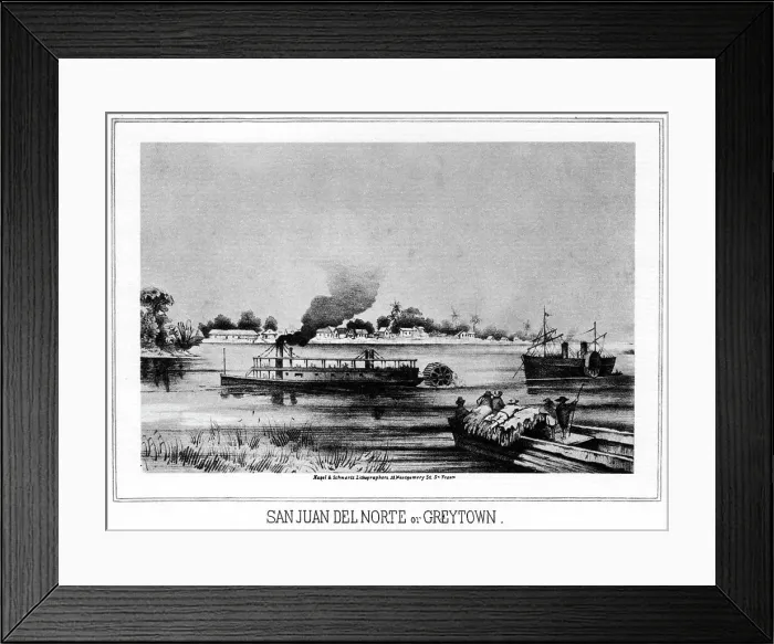 Framed Print : San Juan del Norte (Greytown), California, 19th century (1937). Artist: Nagel & Schwartz Framed Print : San Juan del Norte (Greytown), California, 19th century (1937). Artist: Nagel & Schwartz