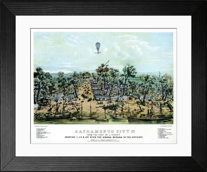 Framed Print : Sacramento, California, 1849 (1937). Artist: Endicott & Co