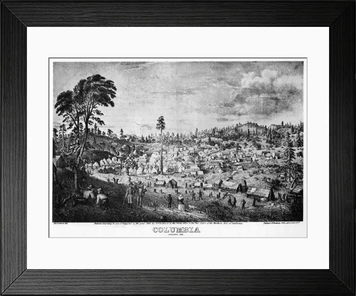 Framed Print : Columbia, California, 1852 (1937). Artist: Pollard & Britton Framed Print : Columbia, California, 1852 (1937). Artist: Pollard & Britton