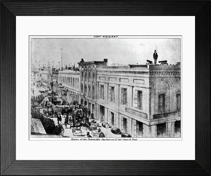 Framed Print : Fort Vigilant, Sacramento, California, 1856 (1937). Artist: Britton & Rey Framed Print : Fort Vigilant, Sacramento, California, 1856 (1937). Artist: Britton & Rey