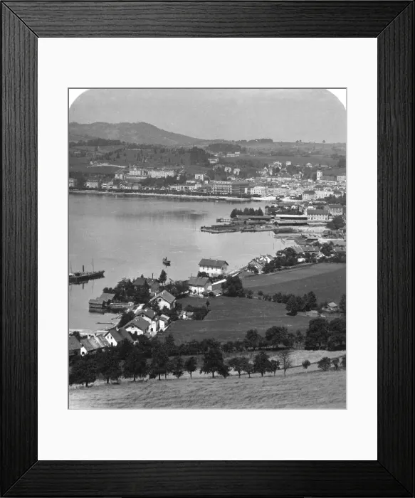 Framed Print : The lakefront at Gmunden, Salzkammergut, Austria, c1900s. Artist: Wurthle & Sons Framed Print : The lakefront at Gmunden, Salzkammergut, Austria, c1900s. Artist: Wurthle & Sons