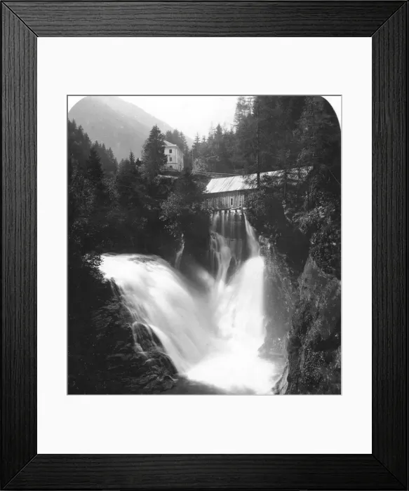Framed Print : The waterfall at Badgastein, Austria, c1900s. Artist: Wurthle & Sons Framed Print : The waterfall at Badgastein, Austria, c1900s. Artist: Wurthle & Sons