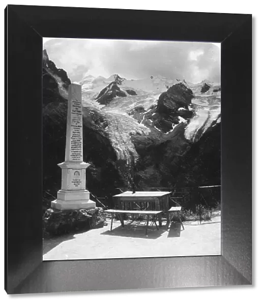 A monument in Stilfserjoch Strasse, Weisse Knott, Tyrol, c1900s. Artist: Wurthle & Sons