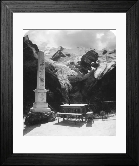 Framed Print : A monument in Stilfserjoch Strasse, Weisse Knott, Tyrol, c1900s. Artist: Wurthle & Sons Framed Print : A monument in Stilfserjoch Strasse, Weisse Knott, Tyrol, c1900s. Artist: Wurthle & Sons