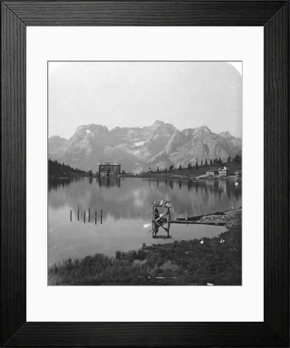 Framed Print : Misurina Lake, Sorapiss Peaks and the Dolomites, Italy, c1900. Artist: Wurthle & Sons Framed Print : Misurina Lake, Sorapiss Peaks and the Dolomites, Italy, c1900. Artist: Wurthle & Sons