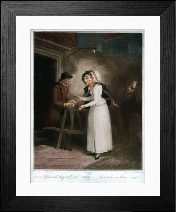 Framed Print : Knives, Scissors and Razors to Grind, 1795, (1929). Artist: Giovanni Vendramini Framed Print : Knives, Scissors and Razors to Grind, 1795, (1929). Artist: Giovanni Vendramini