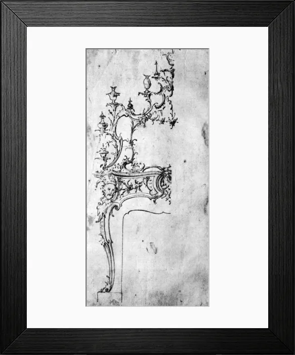 Framed Print : Design for a chimneypiece, 1750s, (1929). Artist: Matthias Lock Framed Print : Design for a chimneypiece, 1750s, (1929). Artist: Matthias Lock
